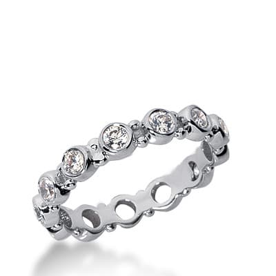 Ladies 14KT White Gold Platinum Eternity Wedding Band EWB196-10-4