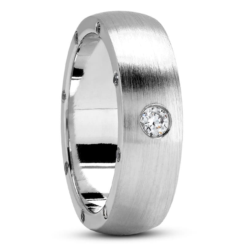 Ladies 14KT White Gold Platinum Traditional Wedding Band DB1107-7-RD