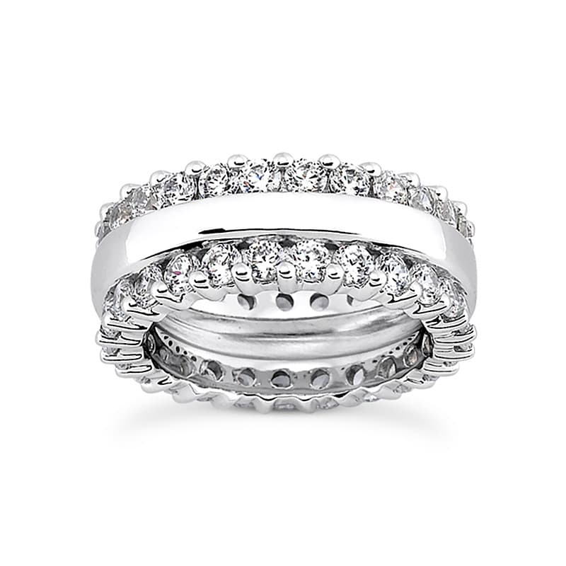 Ladies 14KT White Gold Platinum Eternity Wedding Band EWB280-10