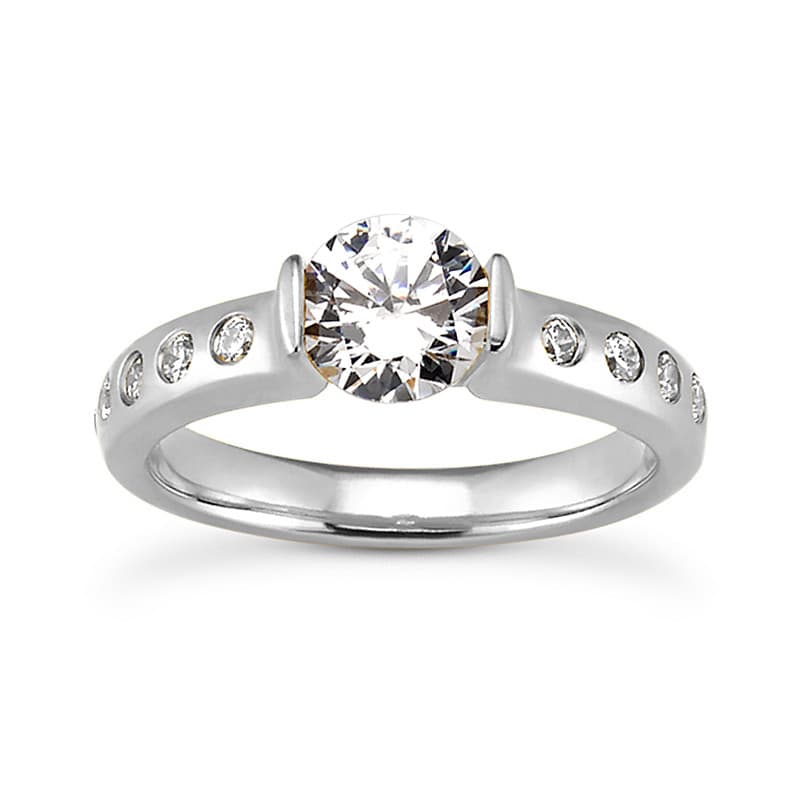 Ladies 14KT White Gold Platinum Fancy Engagement Set ENS2215-1.50-A