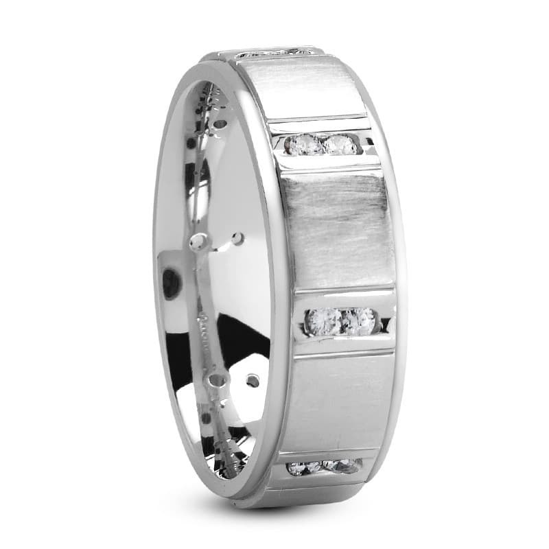 Ladies 14KT White Gold Platinum Traditional Wedding Band DB1217-RD