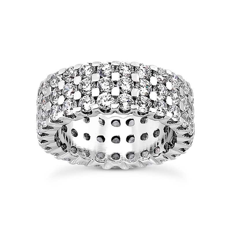 Ladies 14KT White Gold Platinum Eternity Wedding Band EWB431-10-4