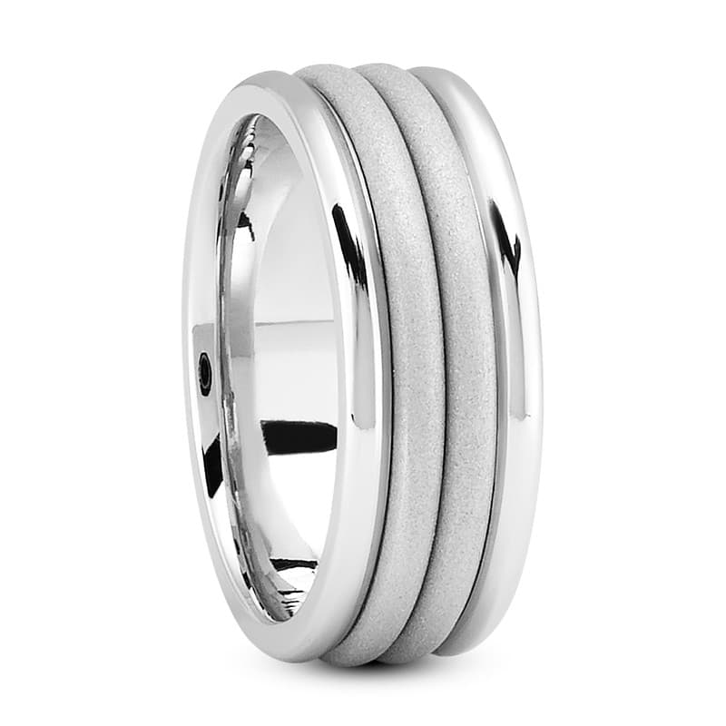 Ladies 14KT White Gold Platinum Traditional Wedding Band HM157