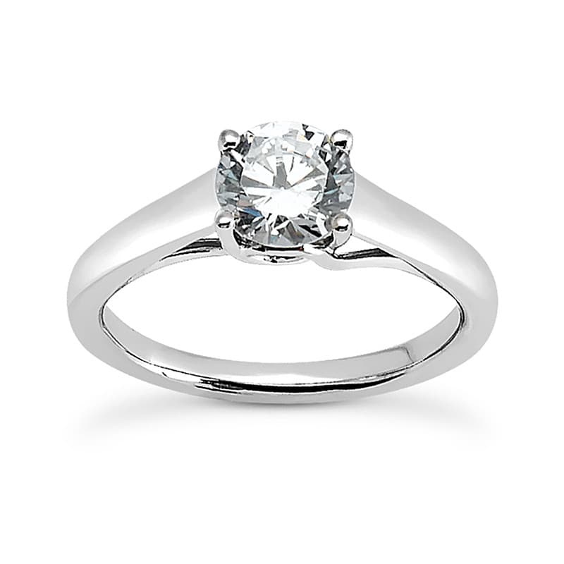 Ladies White Gold Platinum Round Diamond Solitaire Engagement Set ENS2045-1.50-A