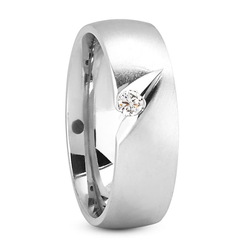 Ladies 14KT White Gold Platinum Traditional Wedding Band DB1082-7-RD
