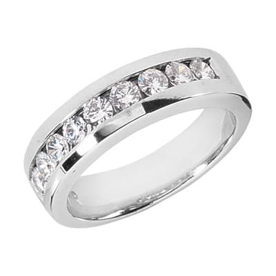 Mens 14KT White Gold Platinum Wedding Band MR1279