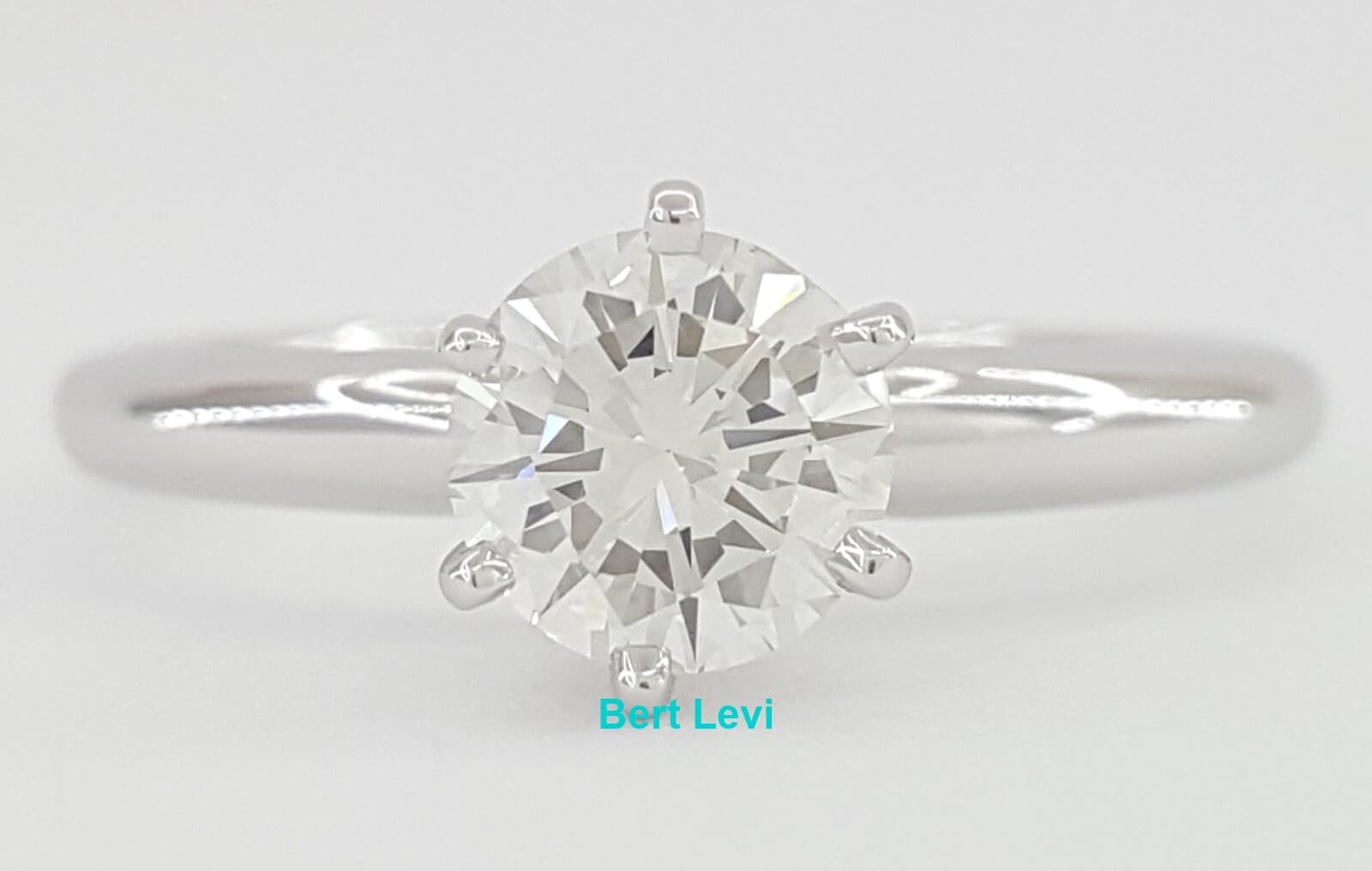 Round Brilliant Diamond Solitaire Engagement Ring 14k White Gold 0.6 ct GIA