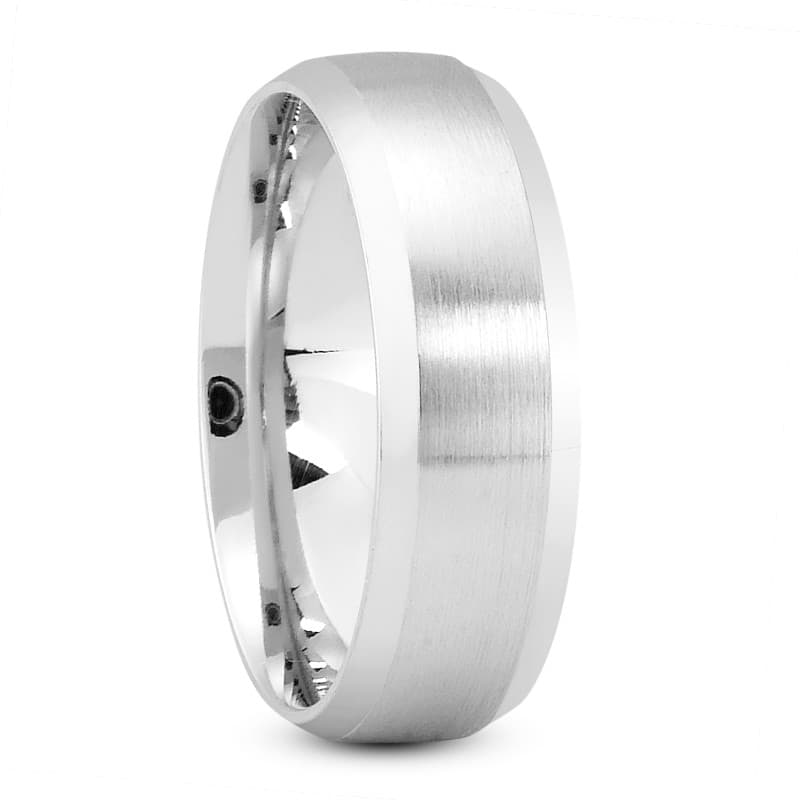 Mens 14KT White Gold Platinum Traditional Wedding Band M101