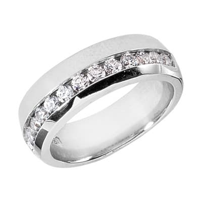 Mens 14KT White Gold Platinum Wedding Band MR1203