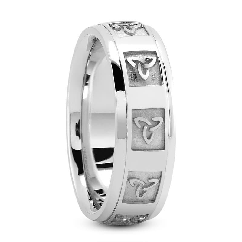 Ladies 14KT White Gold Platinum Traditional Wedding Band HM278