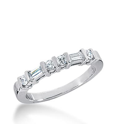 Ladies 14KT White Gold Platinum Diamond Wedding Band WB1816