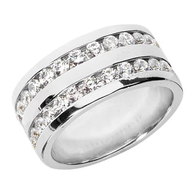 Mens 14KT White Gold Platinum Wedding Band MR144