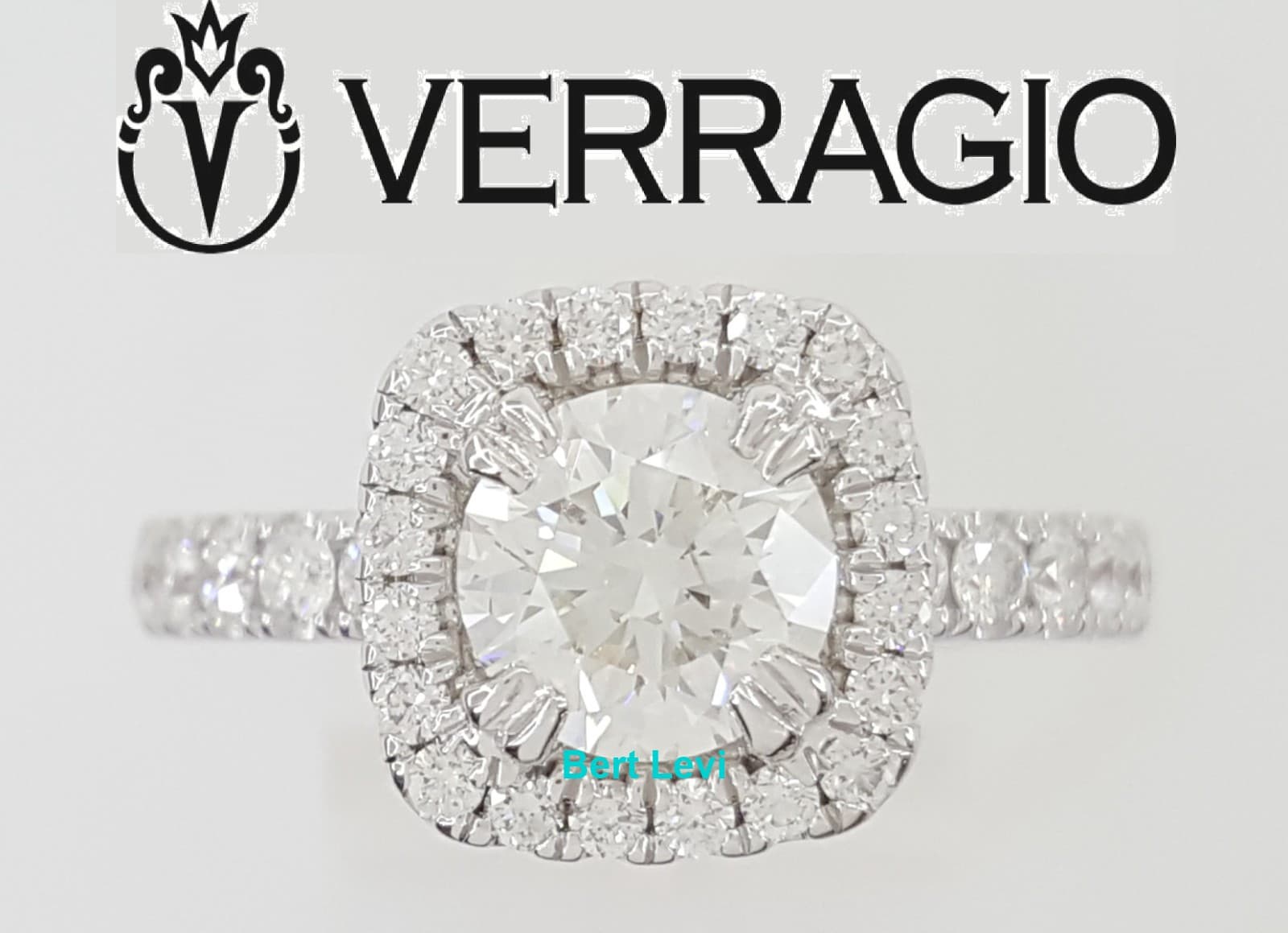 Verragio Halo Diamond Engagement Ring 2.32 ct 14K White & Rose Gold Retail $15K