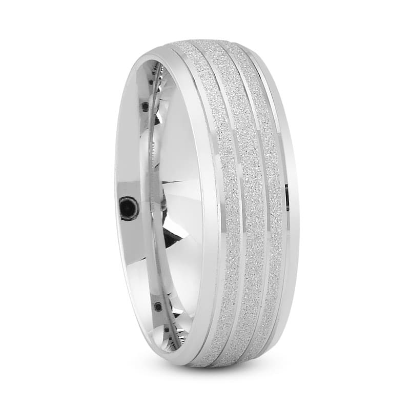Mens 14KT White Gold Platinum Traditional Wedding Band M552