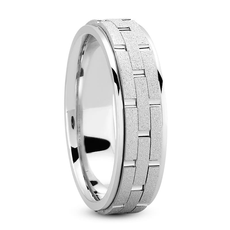 Mens 14KT White Gold Platinum Traditional Wedding Band M133