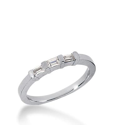 Ladies 14KT White Gold Platinum Diamond Wedding Band WB2402