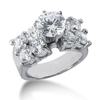 Ladies 14KT White Gold Platinum Fancy Engagement Ring ENR2970