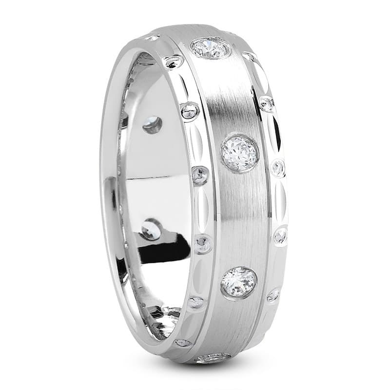 Ladies 14KT White Gold Platinum Traditional Wedding Band DB1013-7-RD