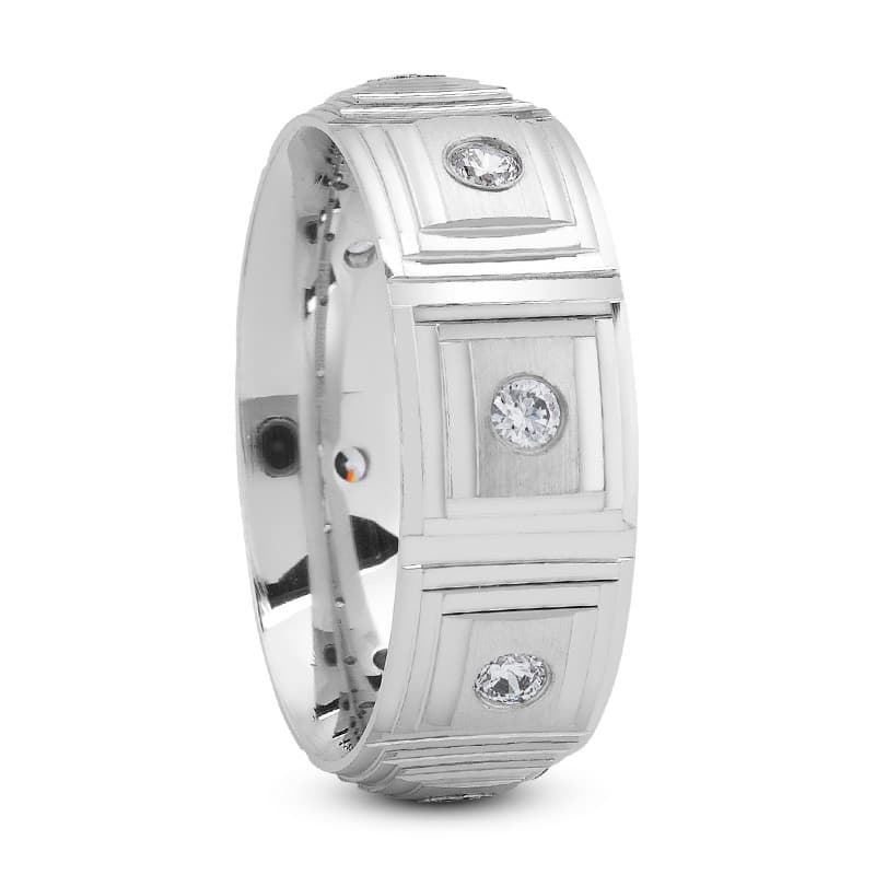 Ladies 14KT White Gold Platinum Traditional Wedding Band DB1087-7-RD