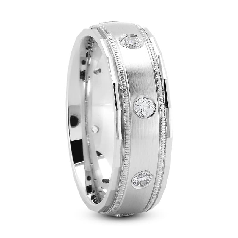 Ladies 14KT White Gold Platinum Traditional Wedding Band DBM1161-5-RD