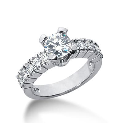 Ladies 14KT White Gold Platinum Fancy Engagement Ring ENR3111