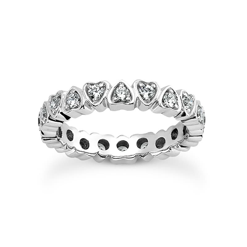 Ladies 14KT White Gold Platinum Eternity Wedding Band EWB495-3-4