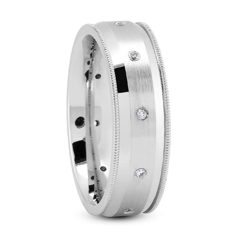 Ladies 14KT White Gold Platinum Traditional Wedding Band DBM1116-5-RD