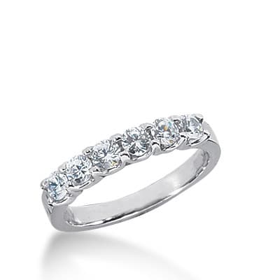 Ladies 14KT White Gold Platinum Round Diamond Wedding Band WB2109