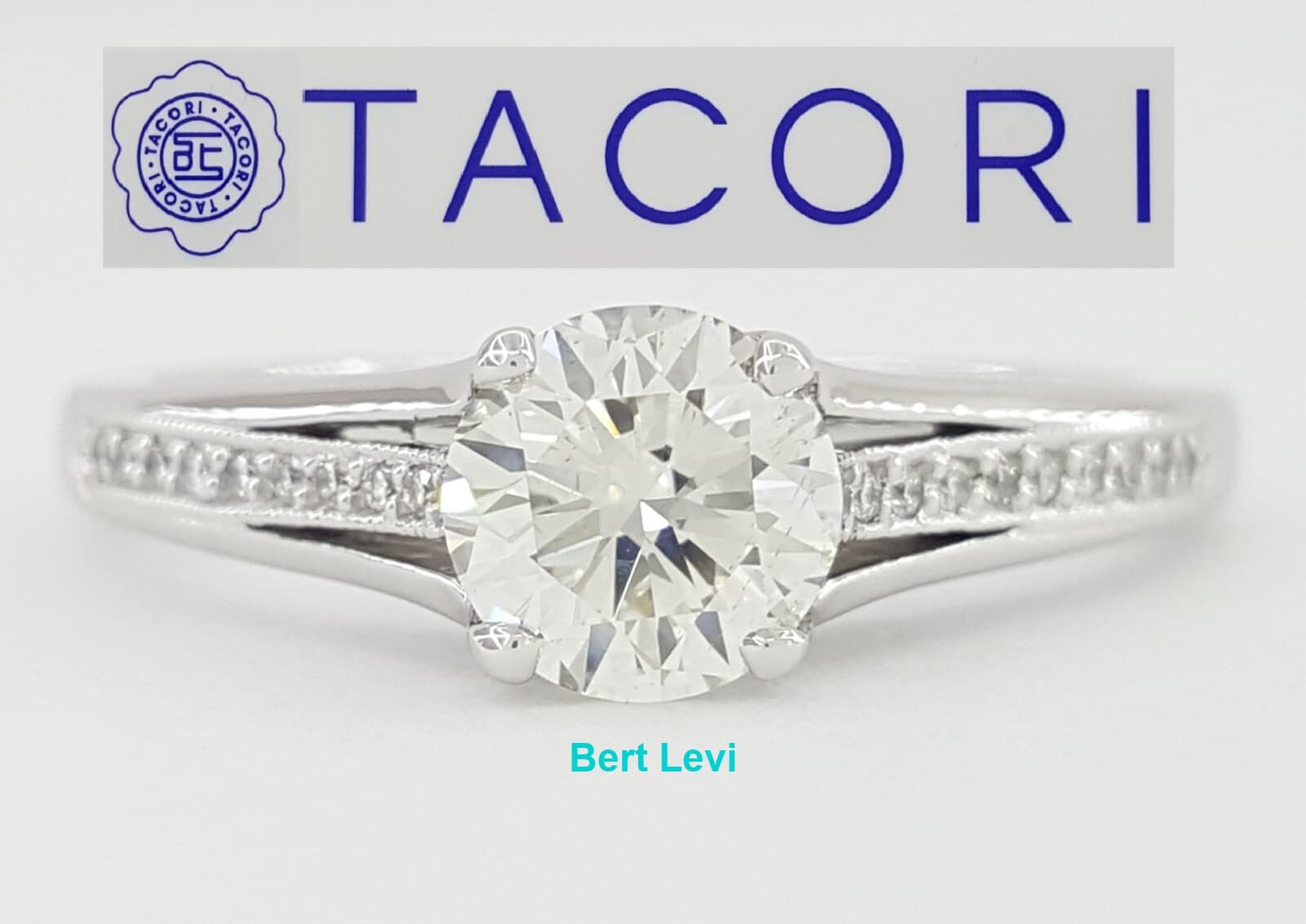 0.83 ct Simply Tacori 2601RD5 18k White Gold Engagement Ring I/SI2 GIA Rtl $6.4k