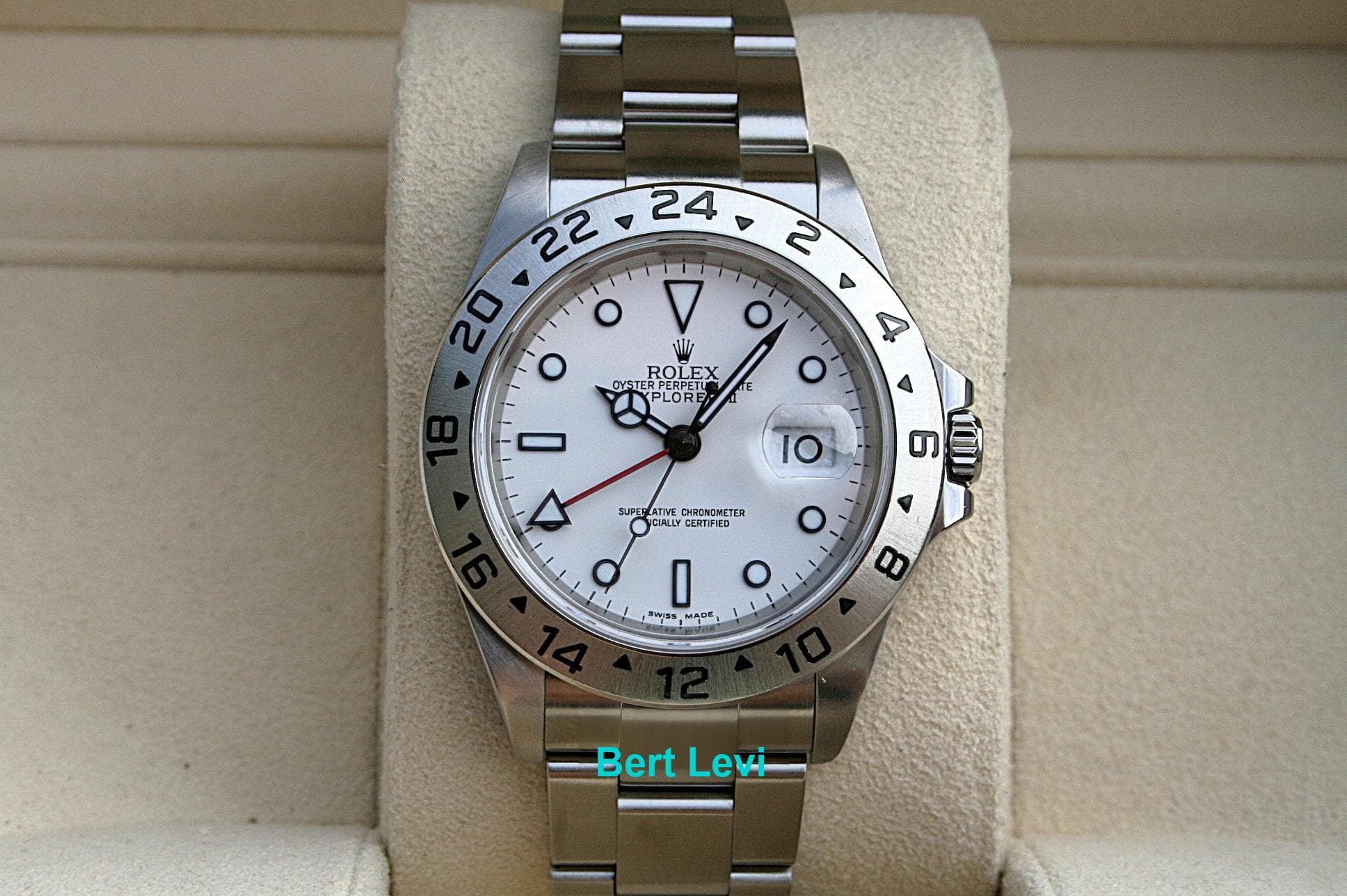 ROLEX 16570 EXPLORER II WATCH WHITE DIAL POLAR 40MM
