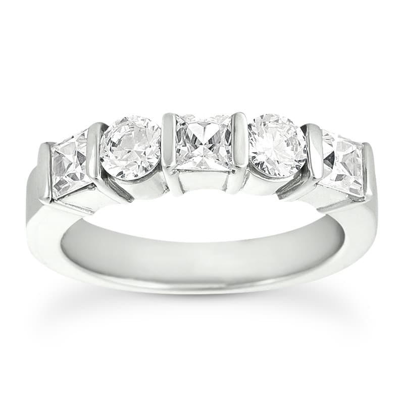Ladies 14KT White Gold Platinum Diamond Wedding Band WB1918