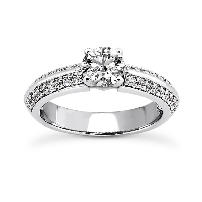 Ladies 14KT White Gold Platinum Fancy Engagement Set ENS1292-A
