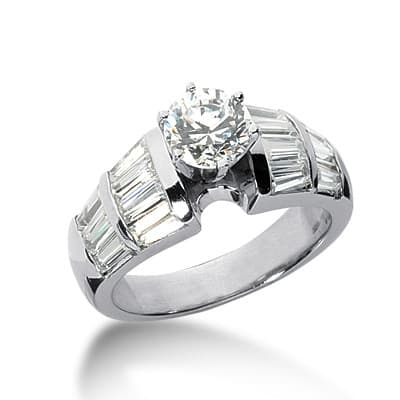 Ladies 14KT White Gold Platinum Fancy Engagement Ring ENR2118