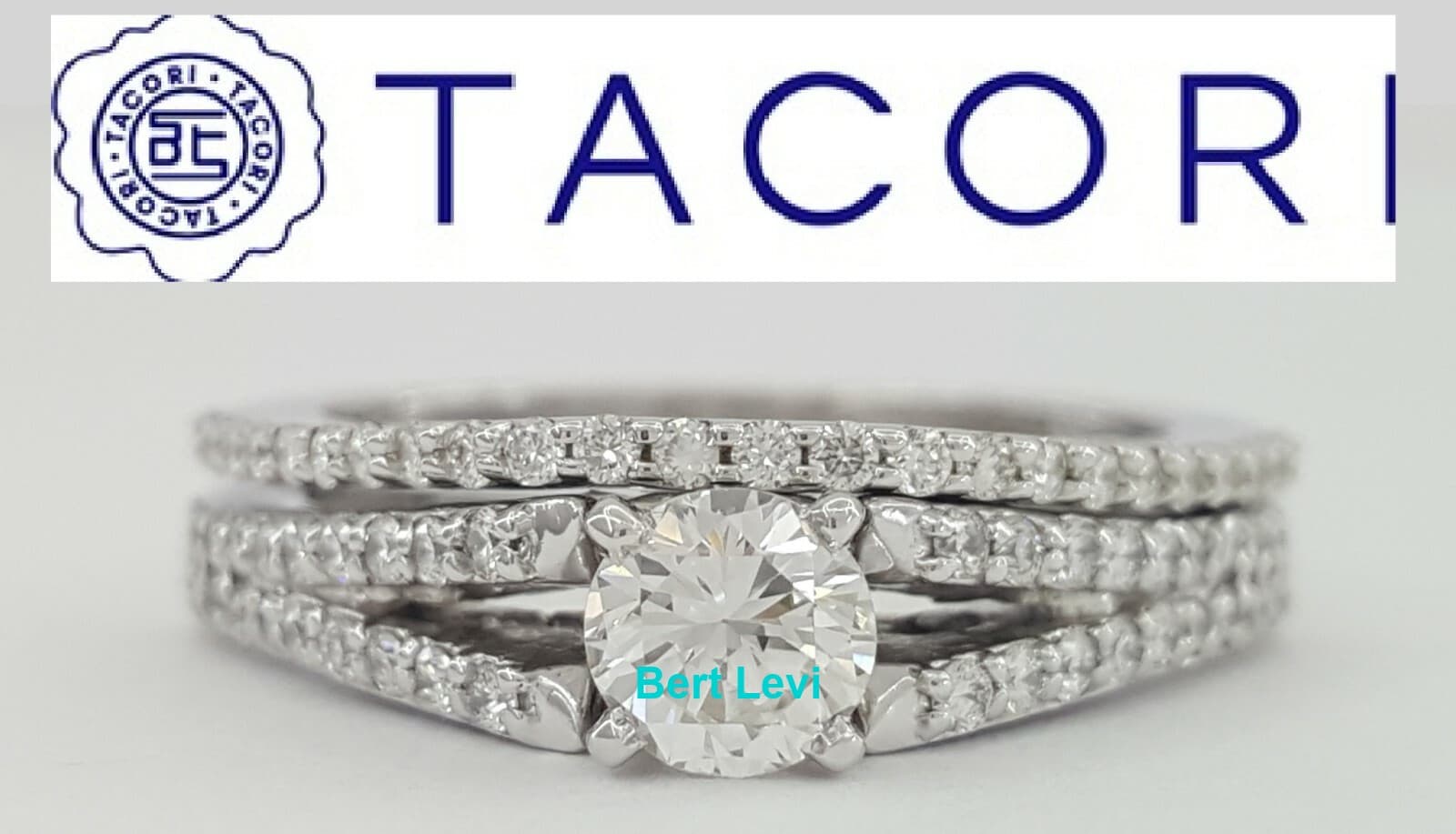 Simply Tacori 2632RD Round Diamond Engagement Ring Set 0.81 ct 18K $4,610