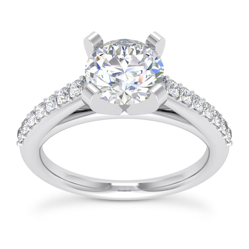 Ladies 14KT White Gold Platinum Fancy Engagement Ring ENS2180-A