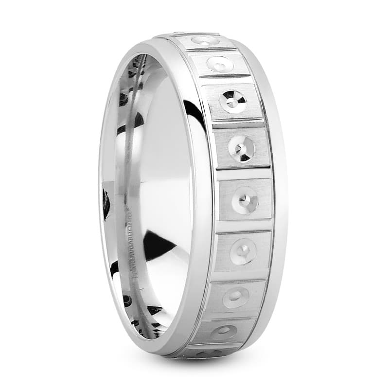 Ladies 14KT White Gold Platinum Traditional Wedding Band LWM1134