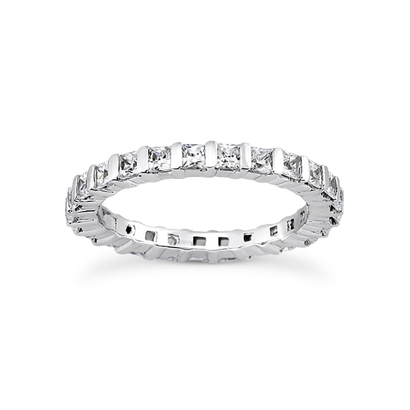Ladies 14KT White Gold Platinum Eternity Wedding Band EWB362-4