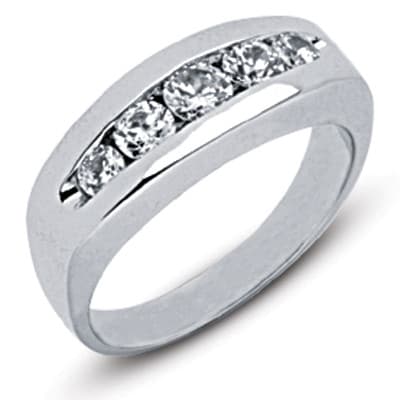 Mens 14KT White Gold Platinum Wedding Band MR1396
