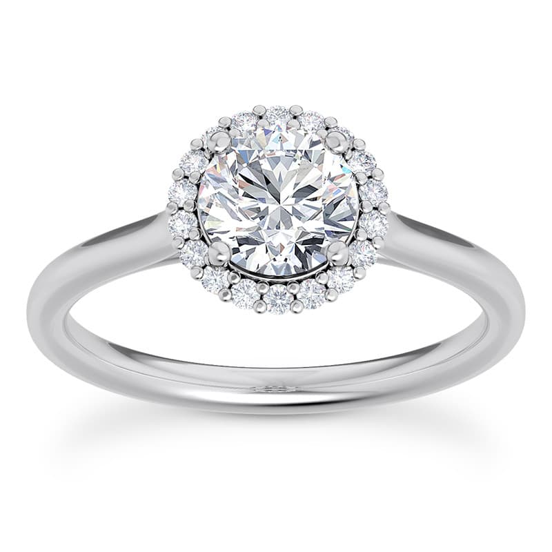 Ladies 14KT White Gold Platinum Round Diamond Engagement Rings ENS2428-35-A