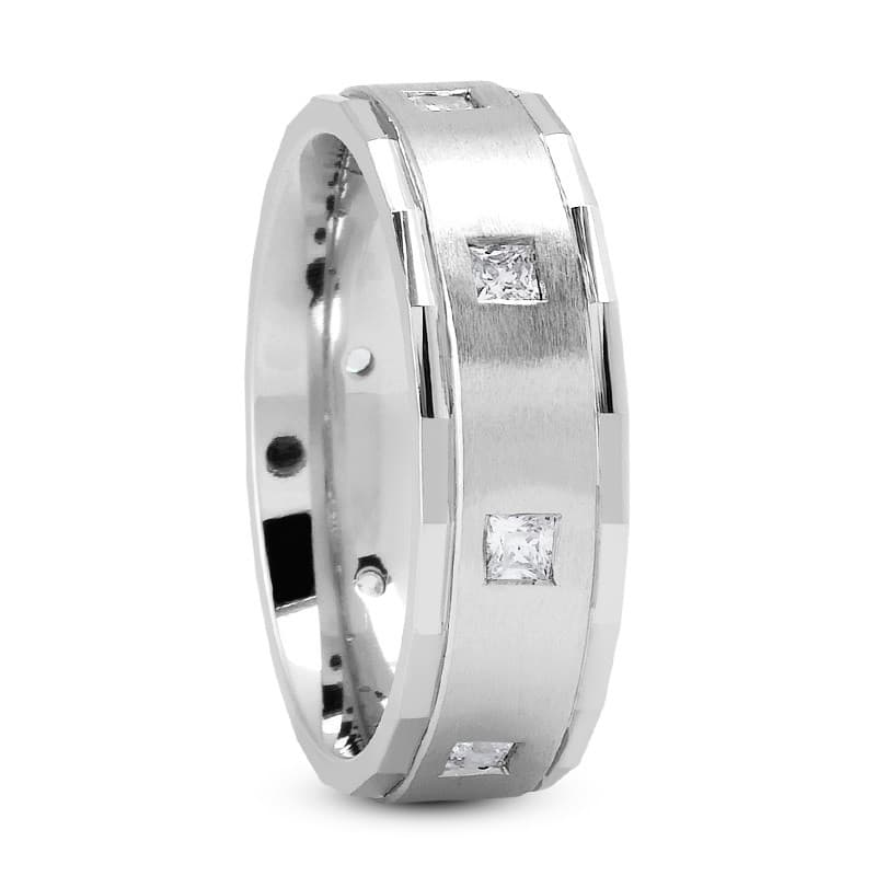 Ladies 14KT White Gold Platinum Traditional Wedding Band DBM1164-5-PR