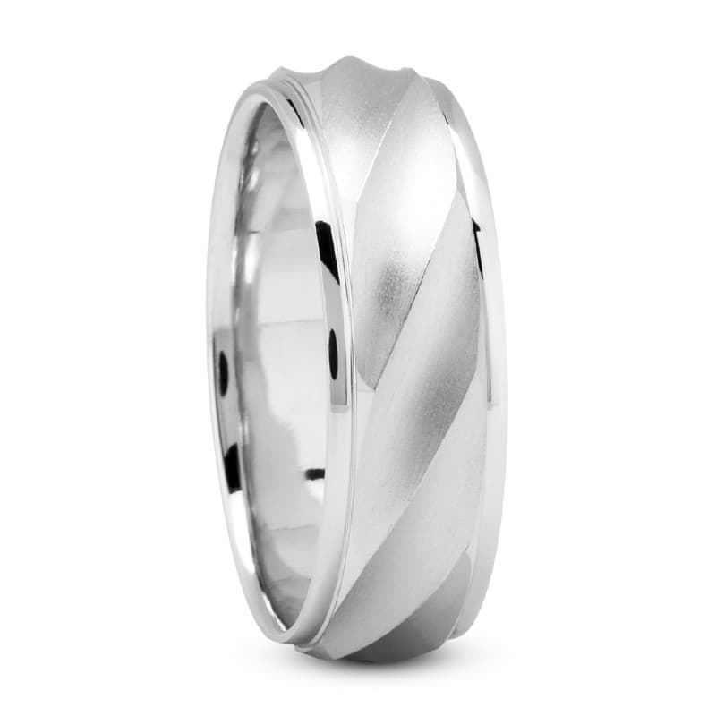 Mens 14KT White Gold Platinum Traditional Wedding Band M1109