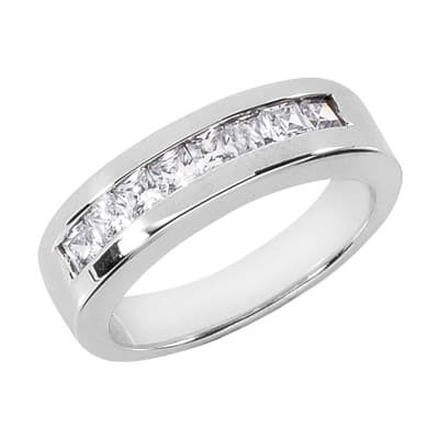Mens 14KT White Gold Platinum Wedding Band MR1165