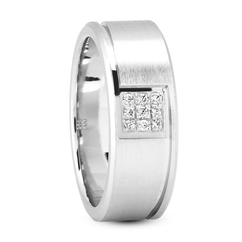 Ladies 14KT White Gold Platinum Traditional Wedding Band DB1345