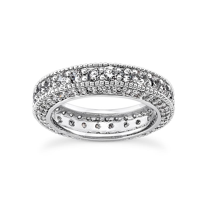 Ladies 14KT White Gold Platinum Eternity Wedding Band EWB457-1.5-4