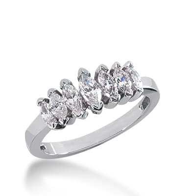 Ladies 14KT White Gold Platinum Diamond Wedding Band WB1369