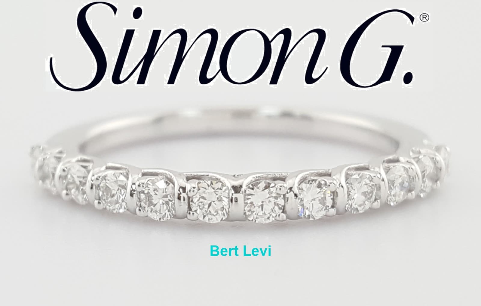 Simon G Round Diamond Caviar Wedding Band MR2492 18k White Gold 0.36ct Rt $2,088