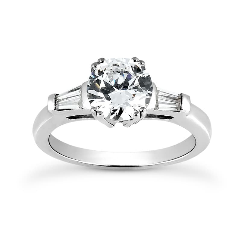 Ladies 14KT White Gold Platinum Fancy Engagement Ring ENR7139