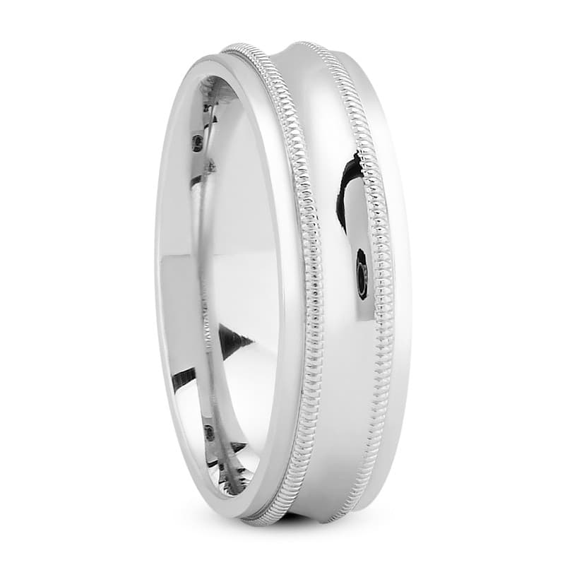 Mens 14KT White Gold Platinum Traditional Wedding Band M296