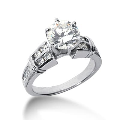Ladies 14KT White Gold Platinum Fancy Engagement Ring ENR2191