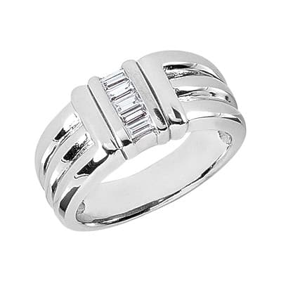 Mens 14KT White Gold Platinum Wedding Band MR1286